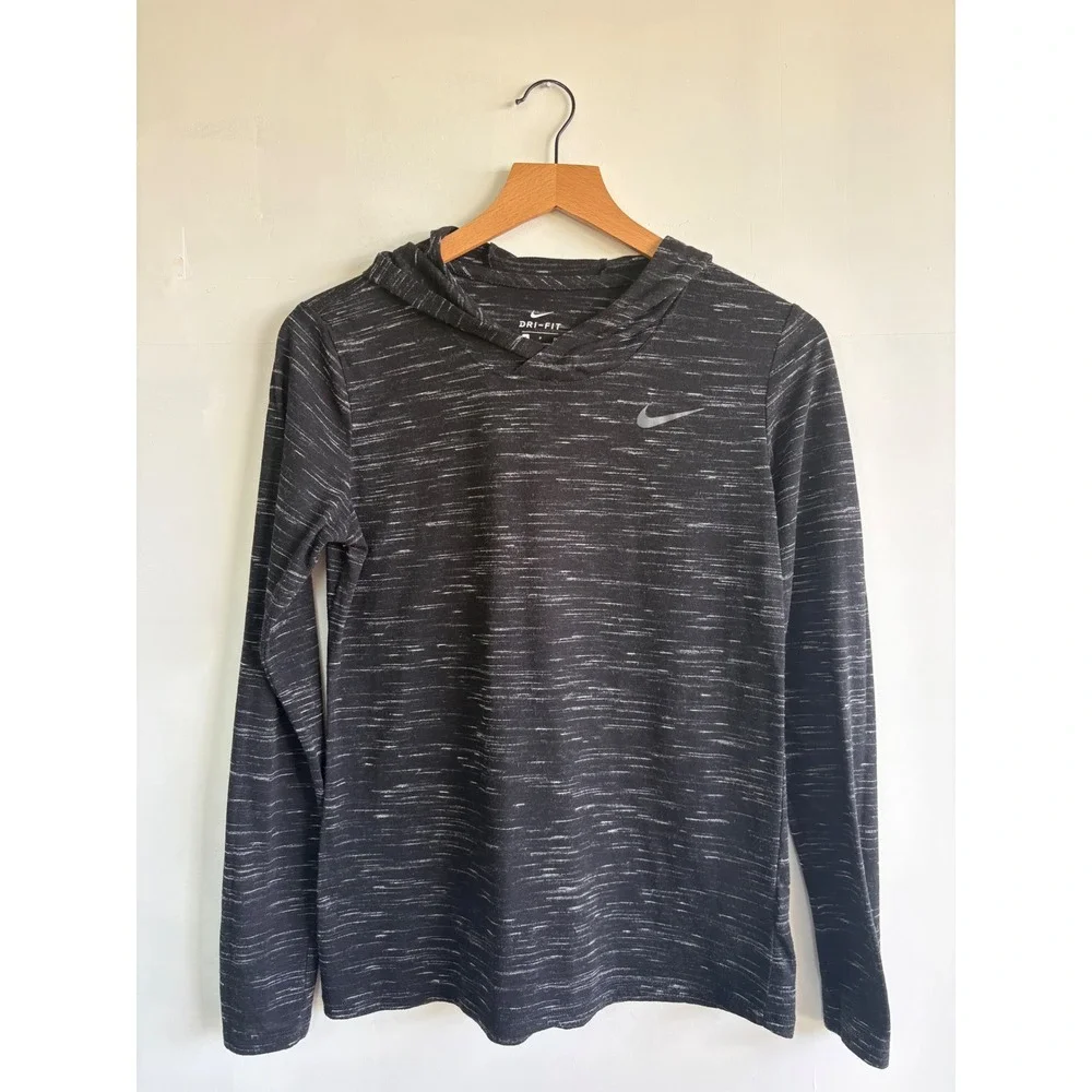 Nike Dri-FIT Mens Space Dye Training Hoodie Black White AQ3504-010 Size S